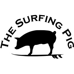 The Surfing Pig Hawaii logo