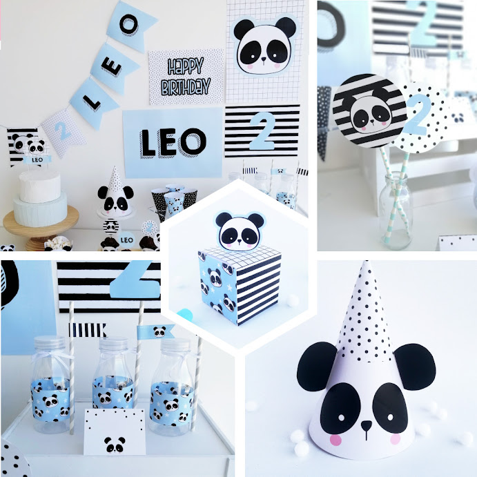 kit festa panda azul para imprimir