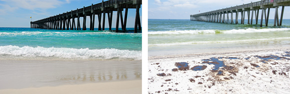 Pensacola Beach Before/After Oil Spill by Cheryl Casey