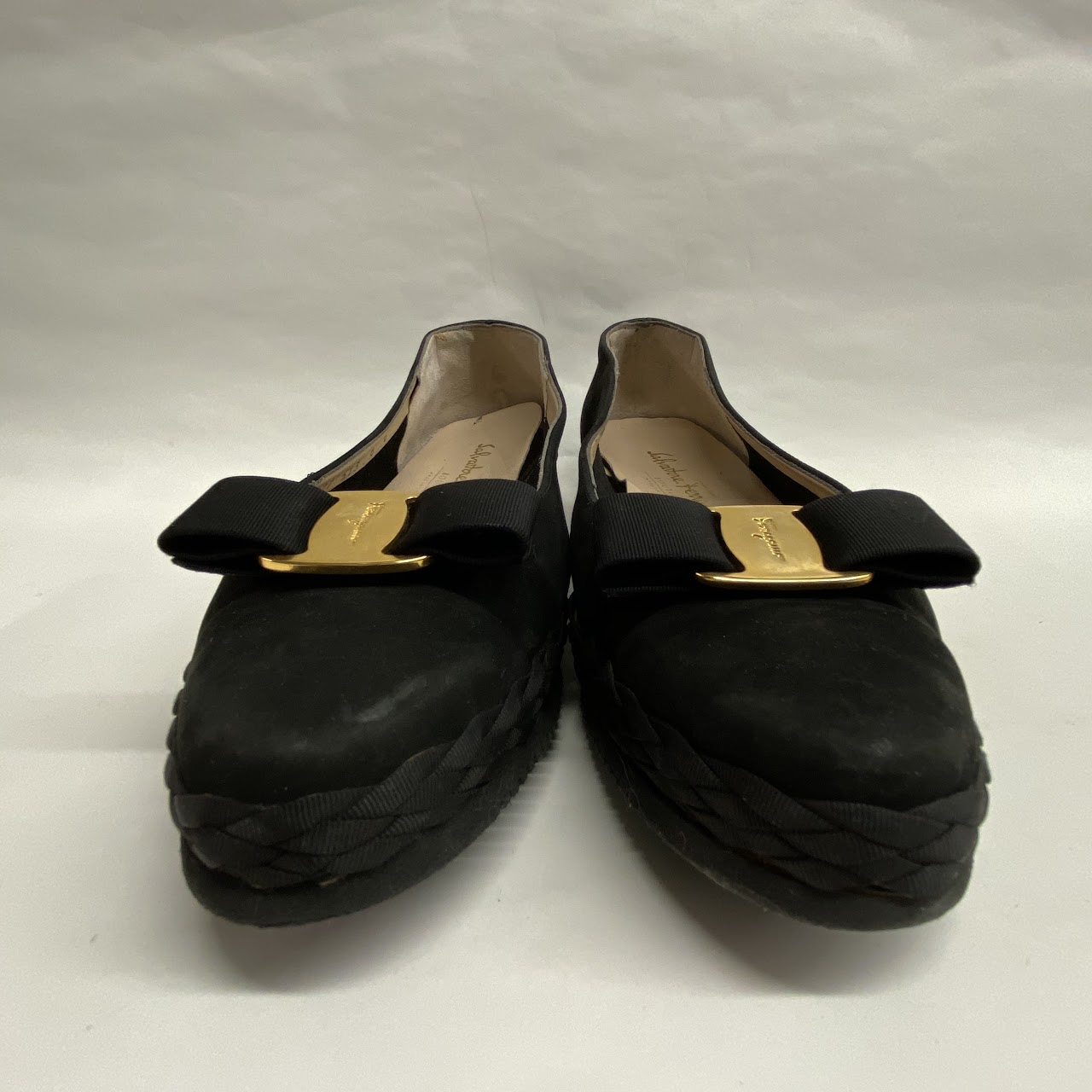 Salvatore Ferragamo Black Suede Platforms