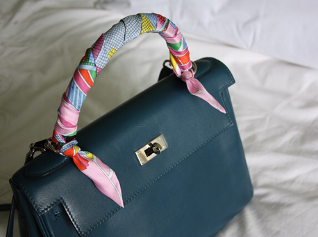 hermes twilly on bag