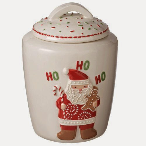  SANTA CLAUS Ho Ho Ho Gingerbread Ceramic COOKIE JAR Christmas NEW