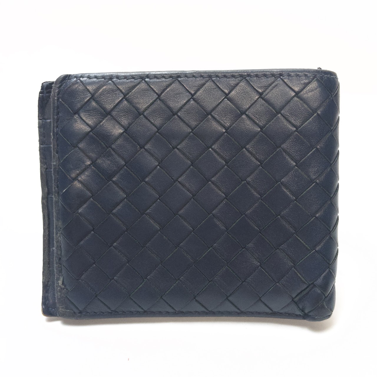 Bottega Veneta Dark Blue Bifold Wallet