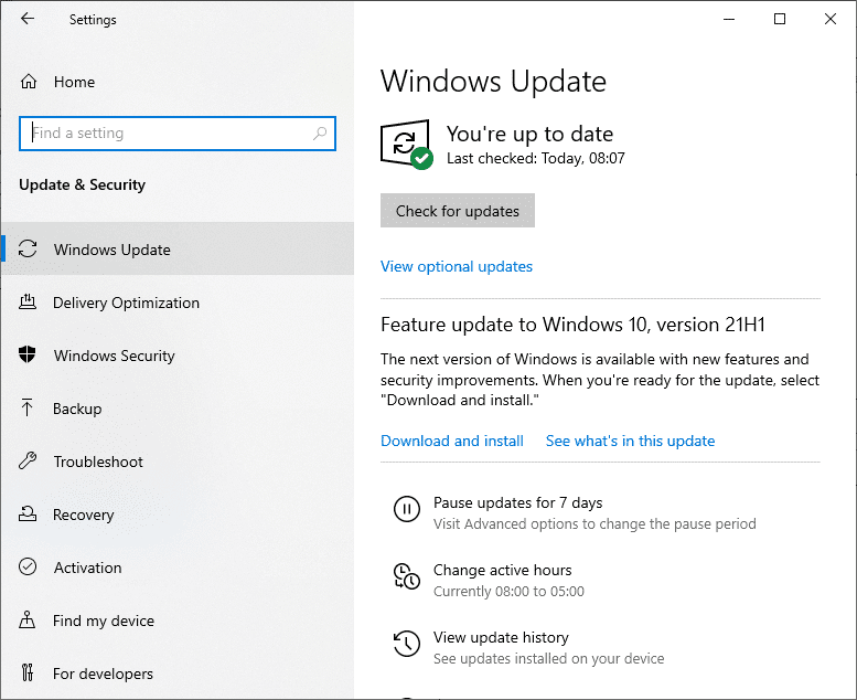 Haga clic en Windows Update e instale los programas y aplicaciones a su última versión.