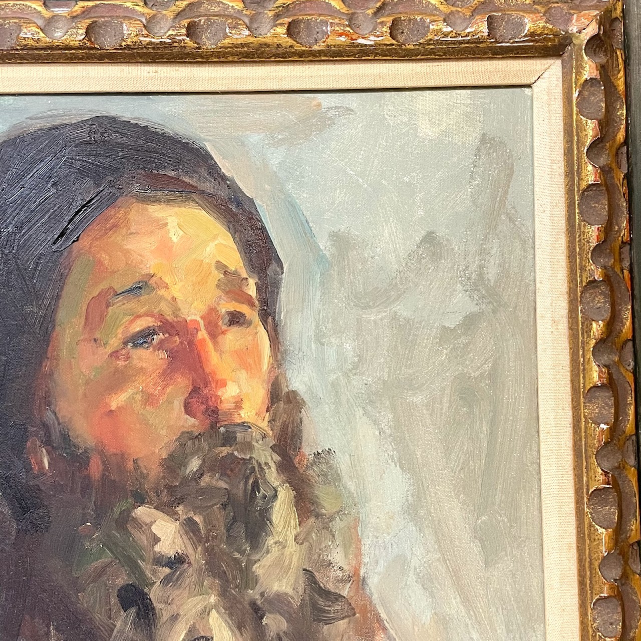 Mid-Century Signed Oil Portrait Painting