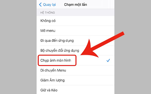 Chọn Chụp ảnh màn hình