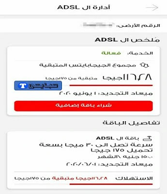 برنامج معرفة استهلاك النت فودافون ADSL من الموبايل برنامج معرفة استهلاك النت فودافون ADSL من الموبايل