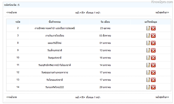 ทดลองทำระบบปฏิทินกิจกรรมบนเว็บ ด้วย PHP และฐานข้อมูล MySQL