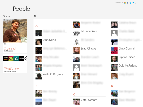 Windows 8: aggiungi account all'app Persone