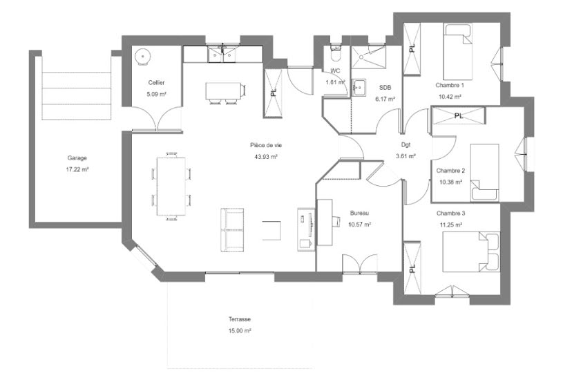  Vente Terrain + Maison - Terrain : 947m² - Maison : 103m² à Lannemezan (65300) 