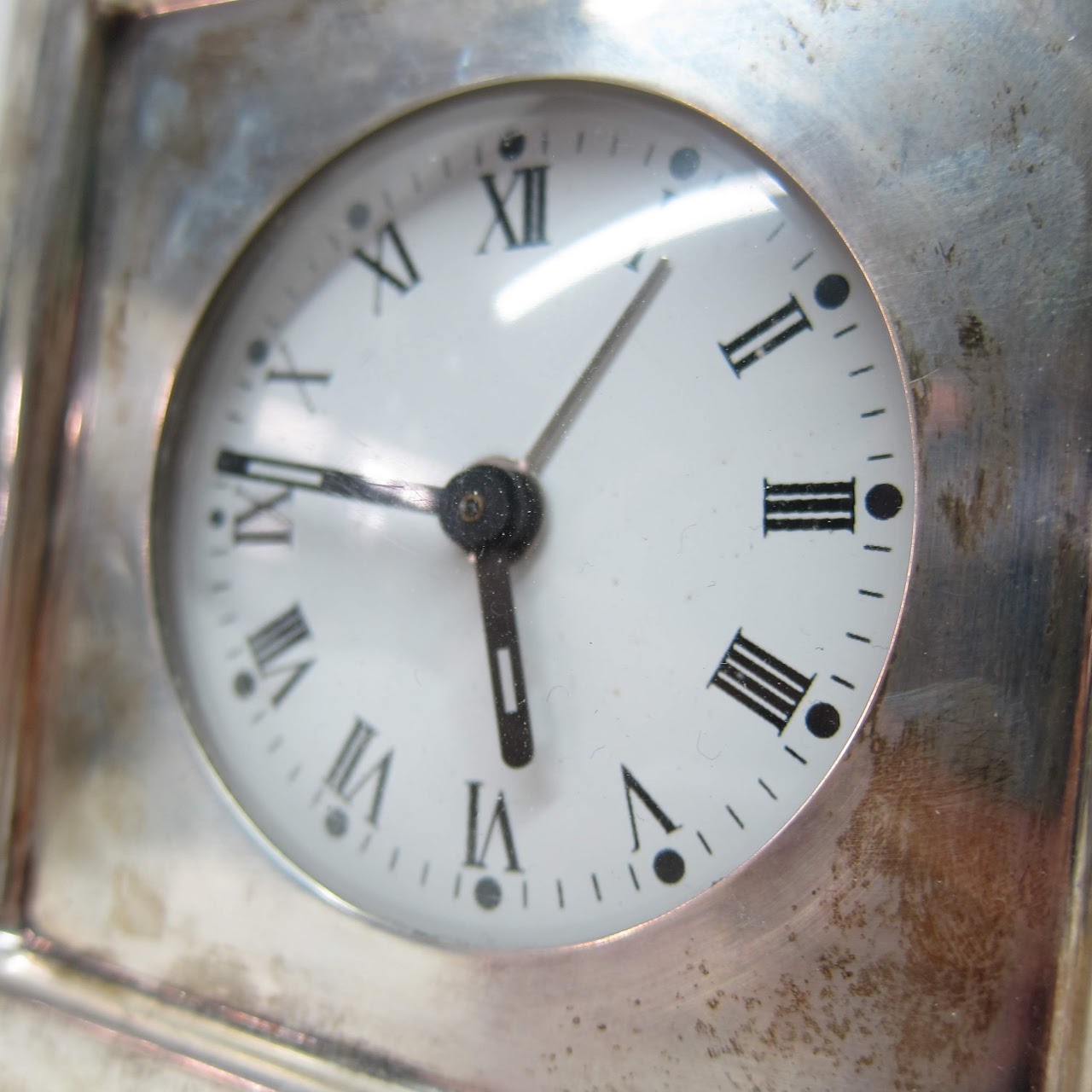 Sterling Silver Framed Desk Clock