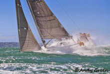 J/109 sailing upwind at Celtic Cup in north Wales, United Kingdom