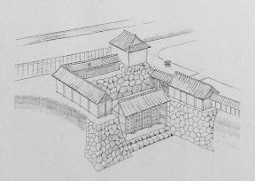 勝龍寺城:城内からみた北門