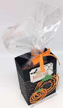 Linda Vich Creates: A Halloween Treat, A Ghost, and Other Creepy Stuff. A Halloween treat box made with Halloween Night Specialty DSP and the Swirly Scribbles Thinlits.