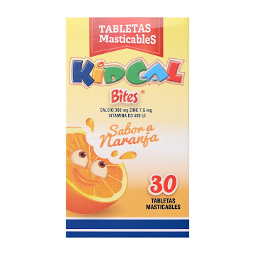 Kidcal Bites Calcio + Magnesio + Zinc Farma Caja x 30 Tabletas  