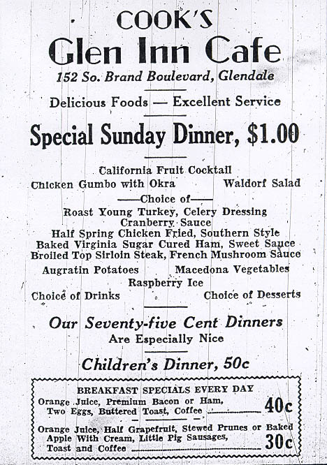 A Novel Idea: Old Menus!