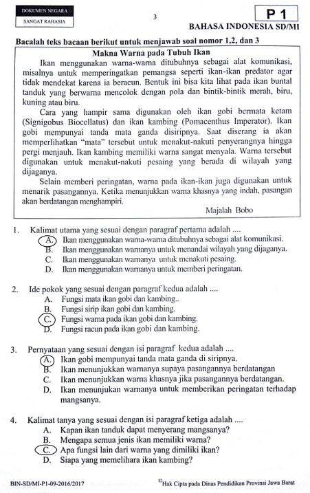 Soal Dan Jawaban Latihan Usbn Bahasa Indonesia Sd Tahun 2021 2022 Pendidikan Kewarganegaraan Pendidikan Kewarganegaraan