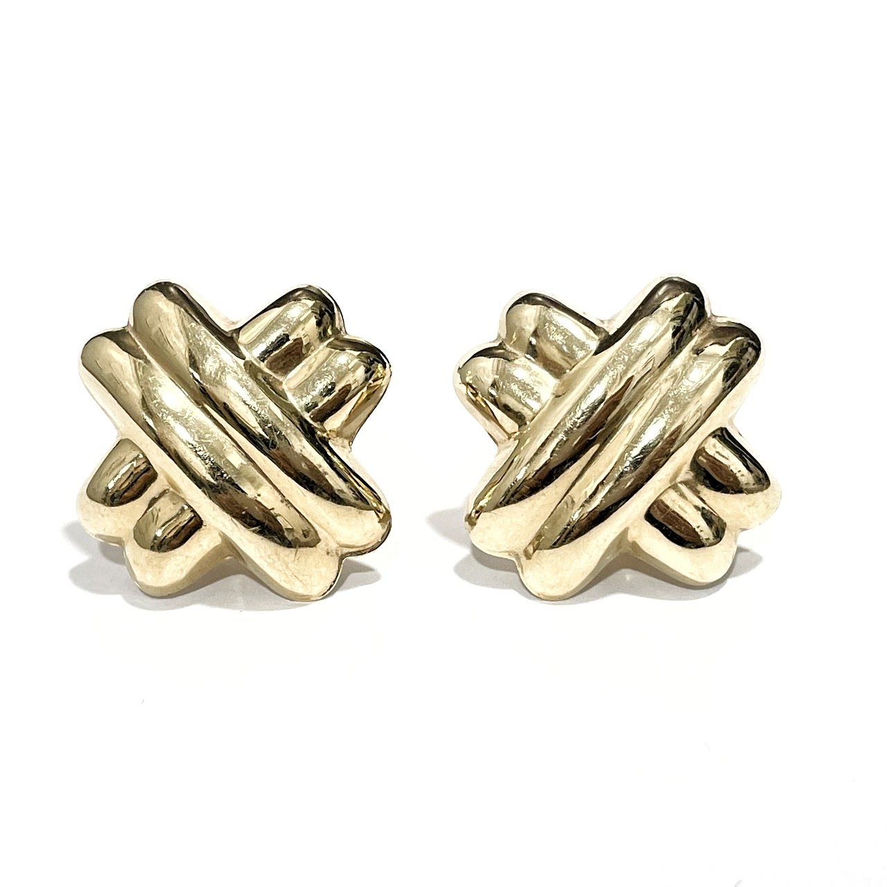 14K Gold "X" Earrings