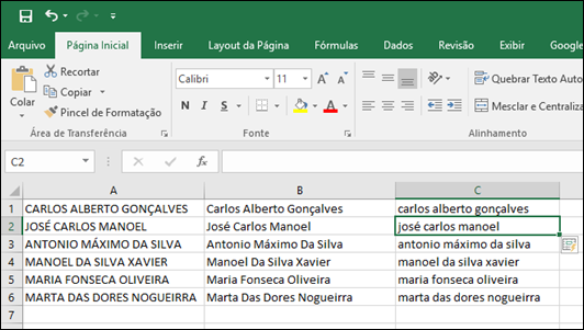 Excel - Como alterar o texto para maiúsculas, minúsculas ou primeira letra em maiúscula - Visual Dicas