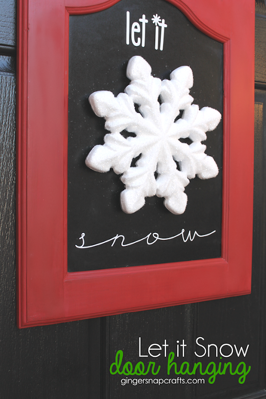 Let It Snow Door Hanging at GingerSnapCrafts.com   #makeitfuncrafts [ad]