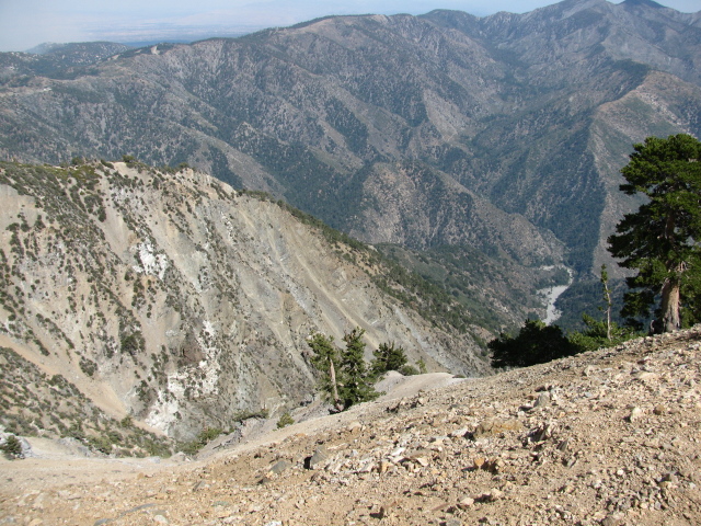 looking down the eastern slope