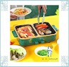 Bếp Lẩu Nướng 2In1 Shanban Cao Cấp, Nổi Lẩu Nướng 2 Ngăn Tráng Men Chống Dính, 2 Núm Điều Chỉnh Nhiệt Độ Tiện Lợi