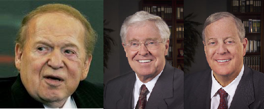 Koch brothers and Sheldon Adelson