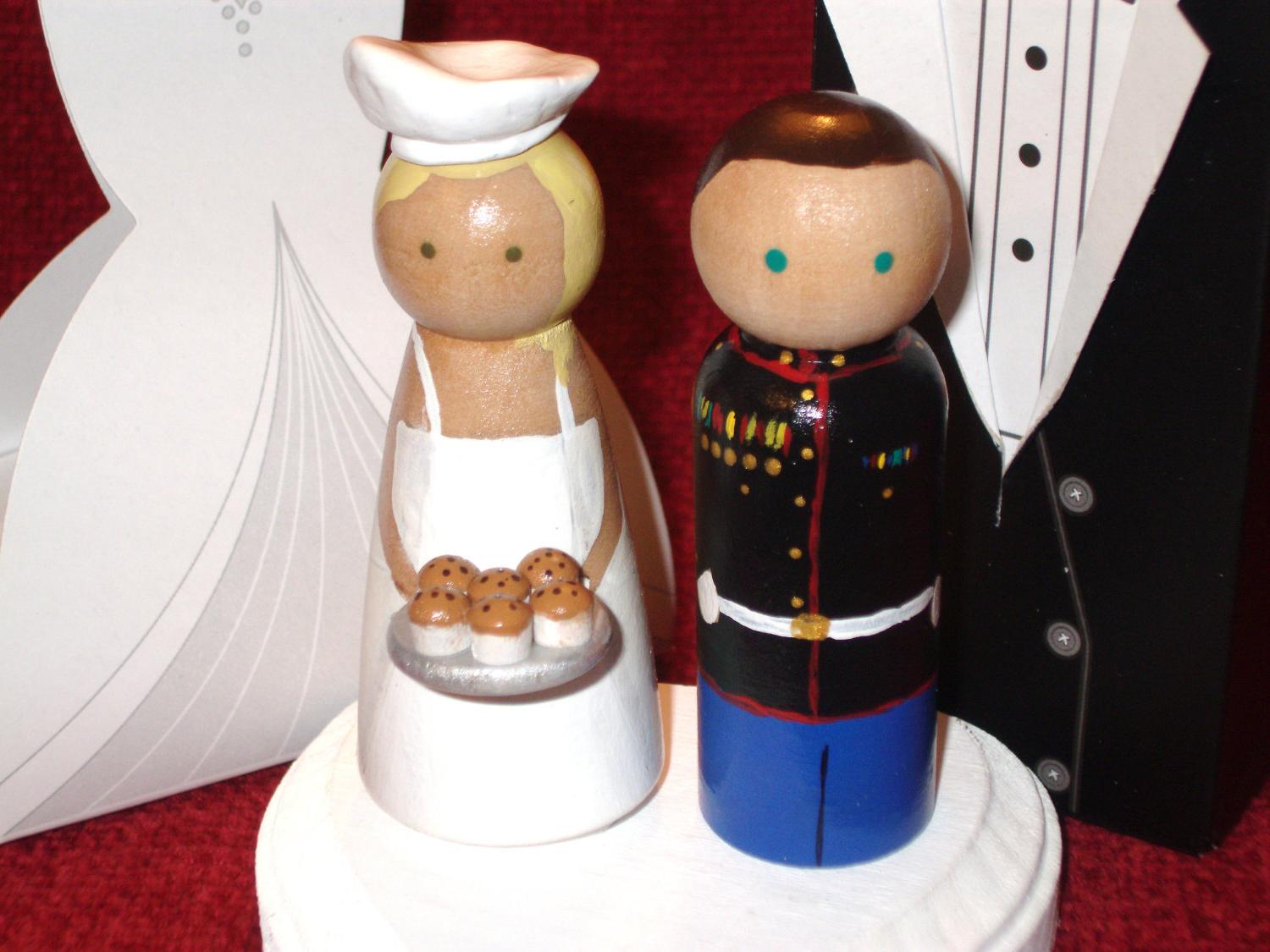 Custom Theme Wedding - Wooden Wedding Cake Topper-Uniquely Customized-