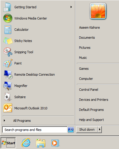 xp startmenu