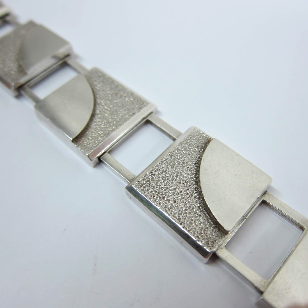 Coin Silver Modernist Bracelet