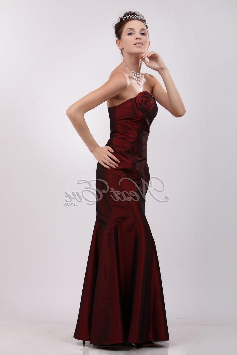 Elegant Wine Red Strapless