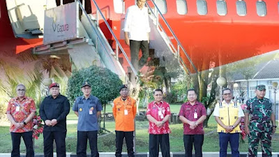 Bersama Forkopimda, Ronald Lumbuun Jemput Kedatangan Presiden Joko Widodo Kunker di Sulut