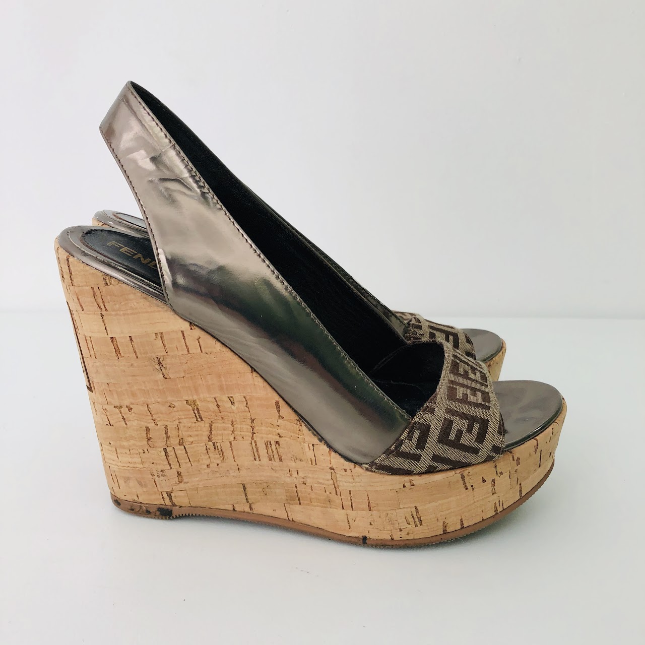 Fendi Zucca Wedges