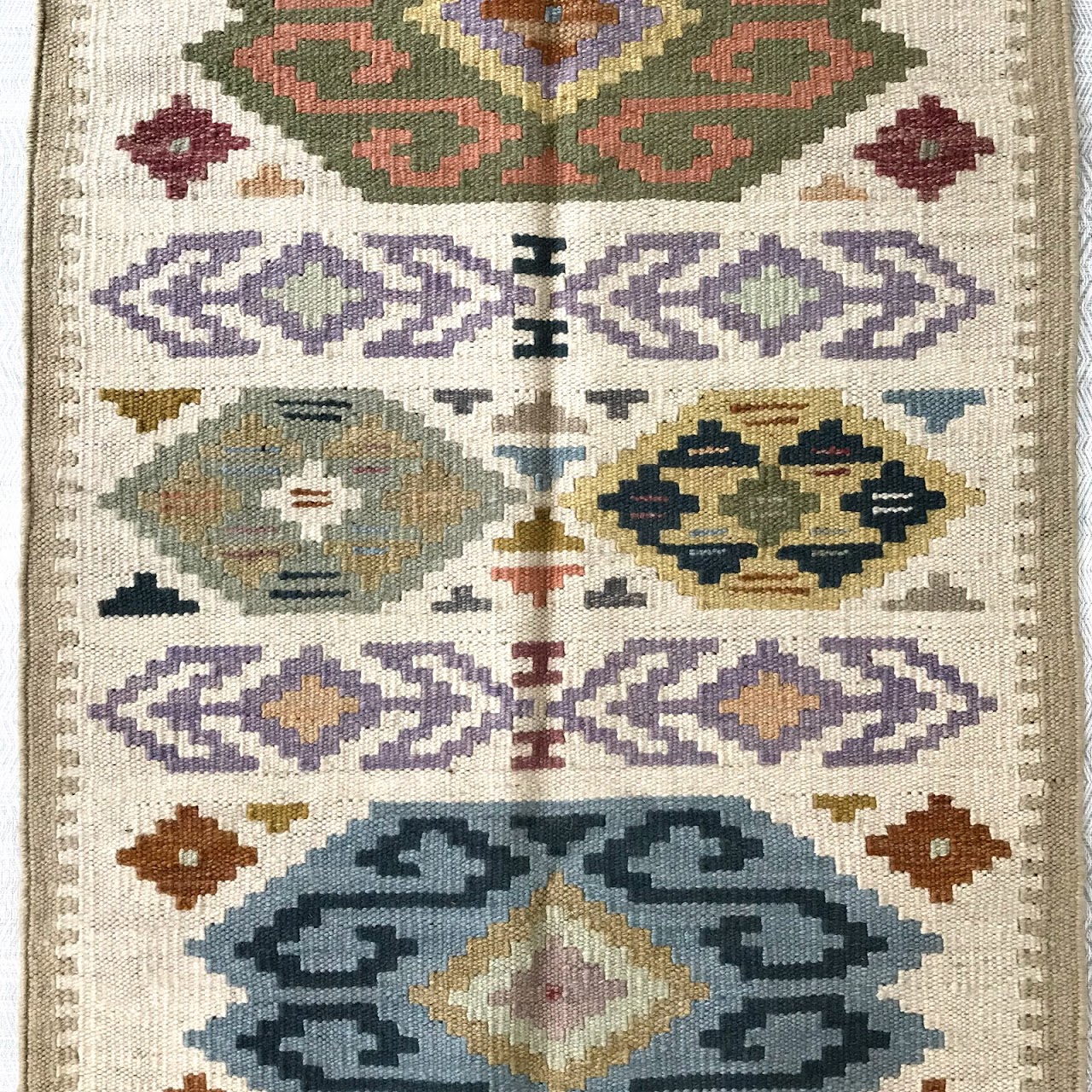 Egyptian Wool Kilim Geometric Runner #3