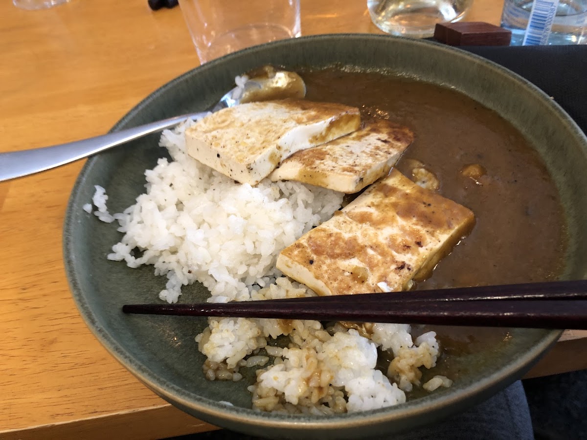 Curry with tofu substitute, so yummy I ate half before photographing!