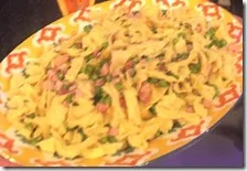 Strichetti con prosciutto e piselli