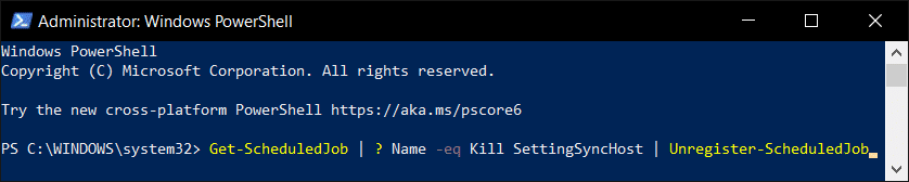 Comando di Windows PowerShell