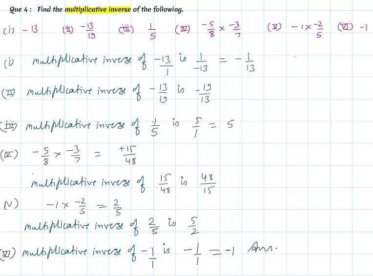 CBSE Class 8 Maths Chapter 1 Rational Numbers