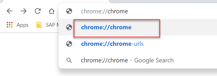 ใน Chrome พิมพ์ chrome chrome ในแถบที่อยู่