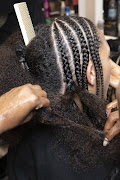  Model, hair detail, is seen backstage ahead of the Sportmax show during Milan Fashion Week Spring/Summer 2019 on September 21, 2018 in Milan, Italy.  