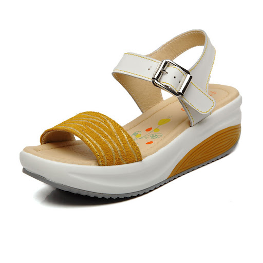 Title 3, Flat heel leather sandals offer all-day comfort...