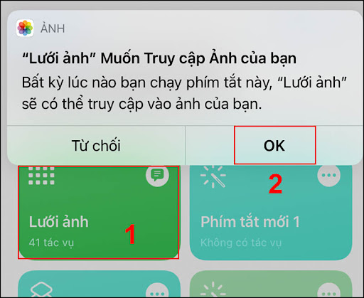 Chọn Phím tắt Lưới ảnh