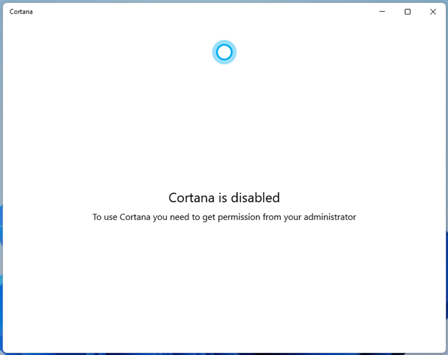 Cortana is uitgeschakeld