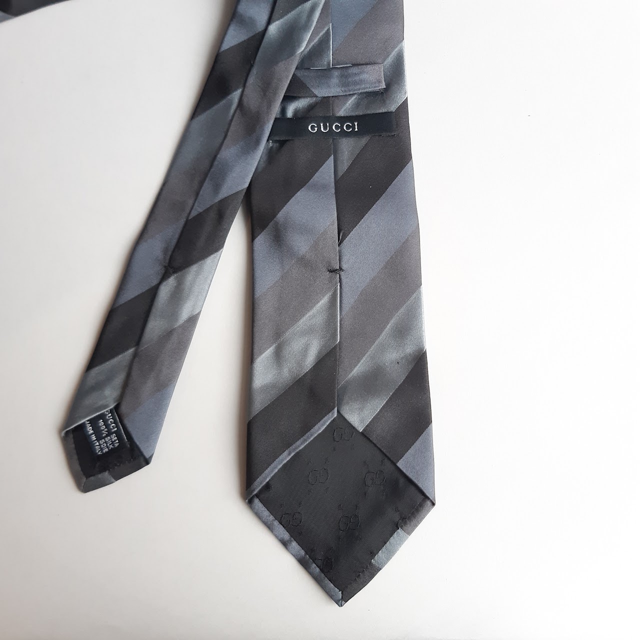 Gucci Striped Blue Tie