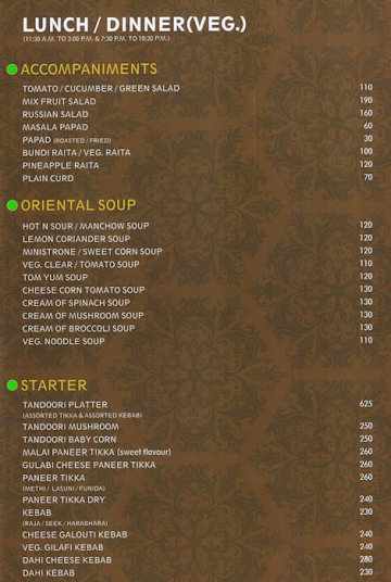 Esteem Multi Cuisine Restaurant menu 