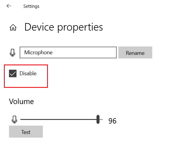 vink de optie Uitschakelen aan in Eigenschappen microfoonapparaat