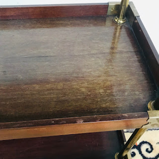 Mahogany and Brass Shelving