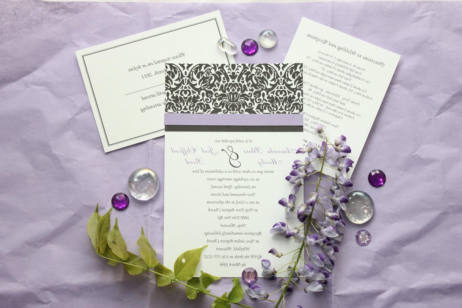 Purple Wedding Invitation Set