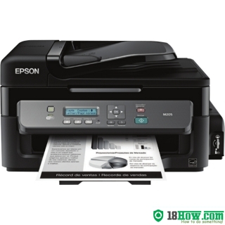 How to reset flashing lights for Epson M205 printer