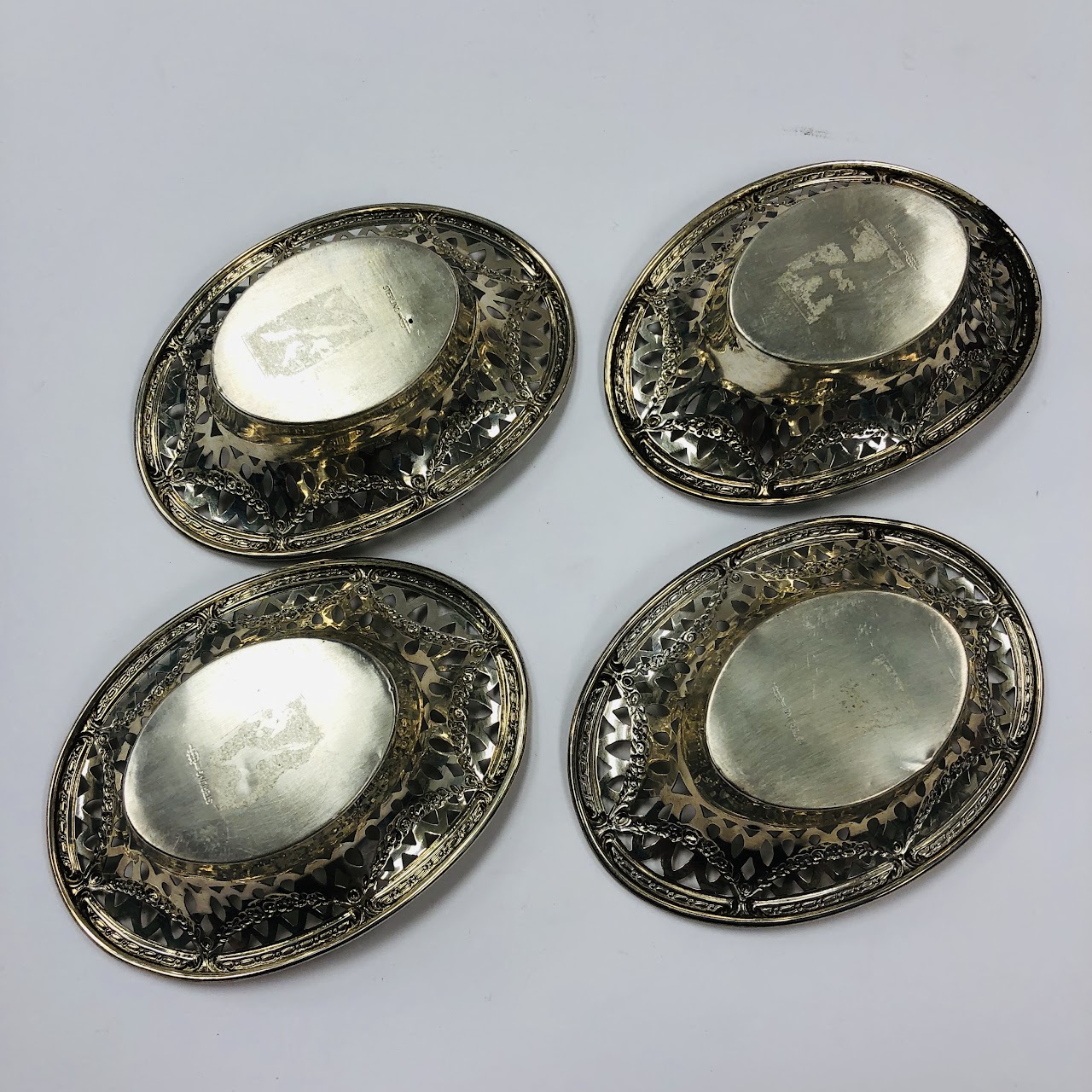 Sterling Silver Pierced Small Condiment Dish Set